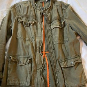 Free people olive green military jacket